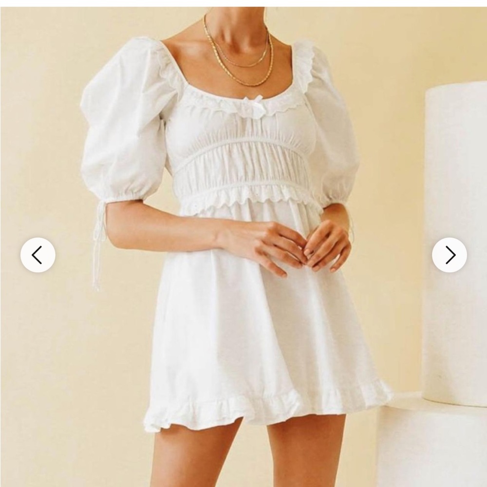 Verge Girl White Peasant Dress